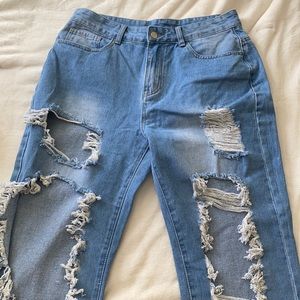 SHEIN Ripped Mom Jeans
